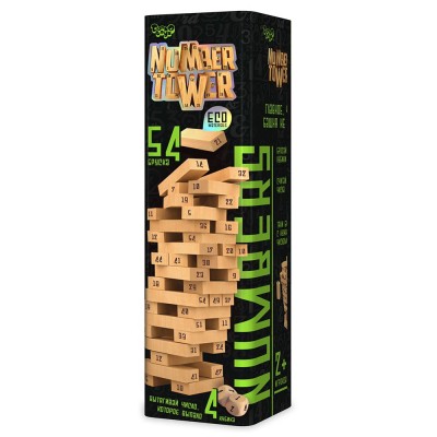 Настольная игра Дженга с числами (Number Tower) Jenga NT-01U Danko Toys