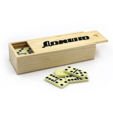 Настольная игра домино в деревянной коробке