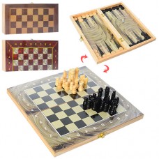 Деревянный набор настольная игра 3 в 1 - шахматы, шашки, нарды 28ACD, 3 цвета 28ACD