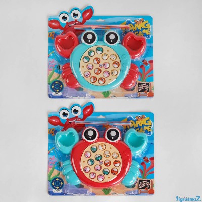 Рибалка 137-1 A (60/2) "Краб", 2 кольори, 15 риб, 3 вудки, на батарейках, на листі