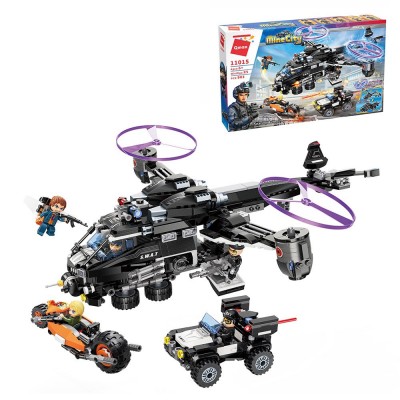 Конструктор QMAN 11015 ПОЛИЦИЯ - Полицейский вертолет (903 дет.) Код: 11015