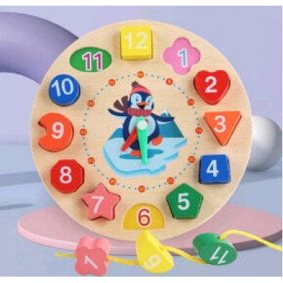 Годинник C 74253 (120) дерев'яний, гра шнурівка, сортер, плівка