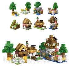 Магнитный конструктор Майнкрафт Ферма 8 в 1 (358 дет., ферма 37х18х37 см, дома, отряды, животные) T9910