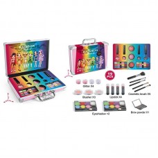 Косметика FT 2042 (36) помады, палетка теней, румяная, блестки, контуринг, кисточки, в чемодане 