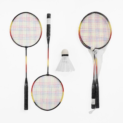 Бадминтон D 40112 (50) 2 ракетки, 1 воланчик, металлический каркас, в сетке 