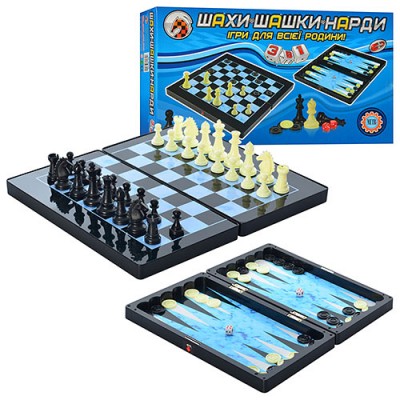 Игровой набор MC 1178 3в1 (Шахматы,Шашки,Нарды) Магнитные фигуры