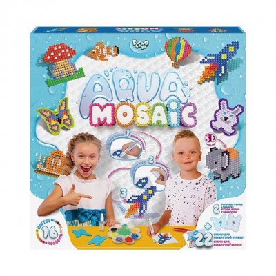 Набор креативного творчества средняя "Aqua Mosaic" Danko Toys AM-01-02, 16 цветов бусинок