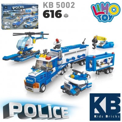 Детский конструктор Limo Toy Police Полицейская техника 5в1, 616 деталей KB-5002