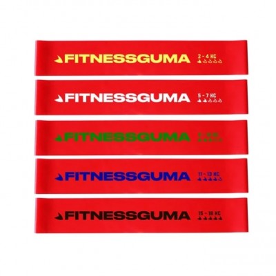 Набор фитнес-резинок FITNESSGUMA (5 шт.) от 2-18 кг